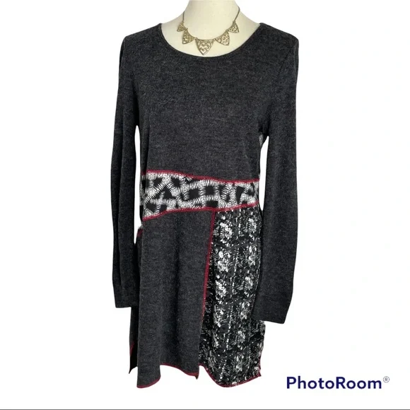 High Secret Dress Long Sleeve Multi-pattern Sz L - Picture 8 of 11